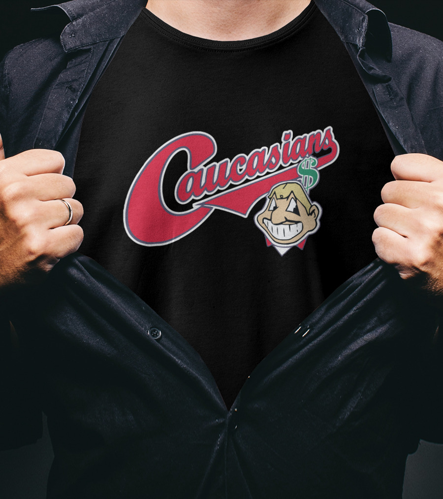 Caucasians Logo Parody For Cleveland Indians Fans T-Shirt