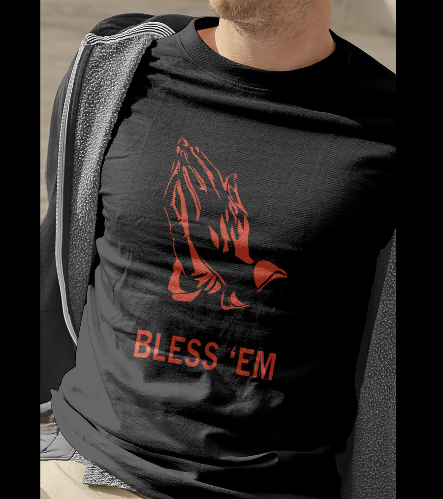 Cleveland Browns Bless Em Praying Hands Tribute Fans T-Shirt