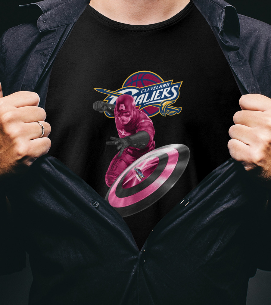 Cleveland Cavaliers Captain America Crossover Shield T-Shirt