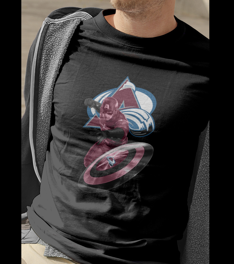 Captain America Colorado Avalanche Crossover T-Shirt