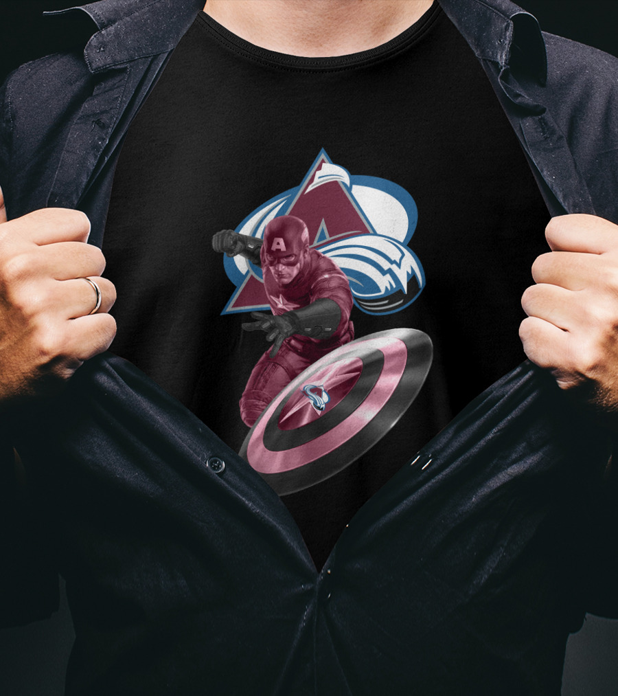 Captain America Colorado Avalanche Crossover T-Shirt