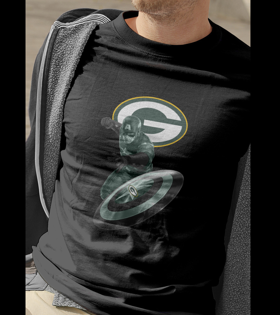 Green Bay Packers Captain America Shield T-Shirt