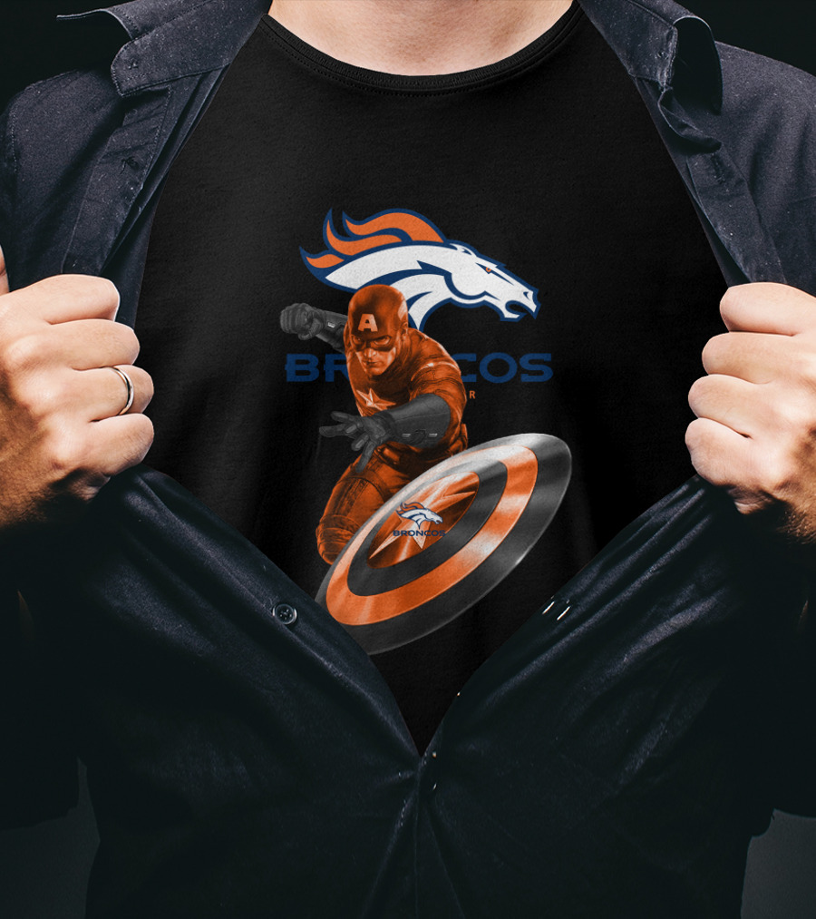 Denver Broncos Captain America Marvel Fans T-Shirt