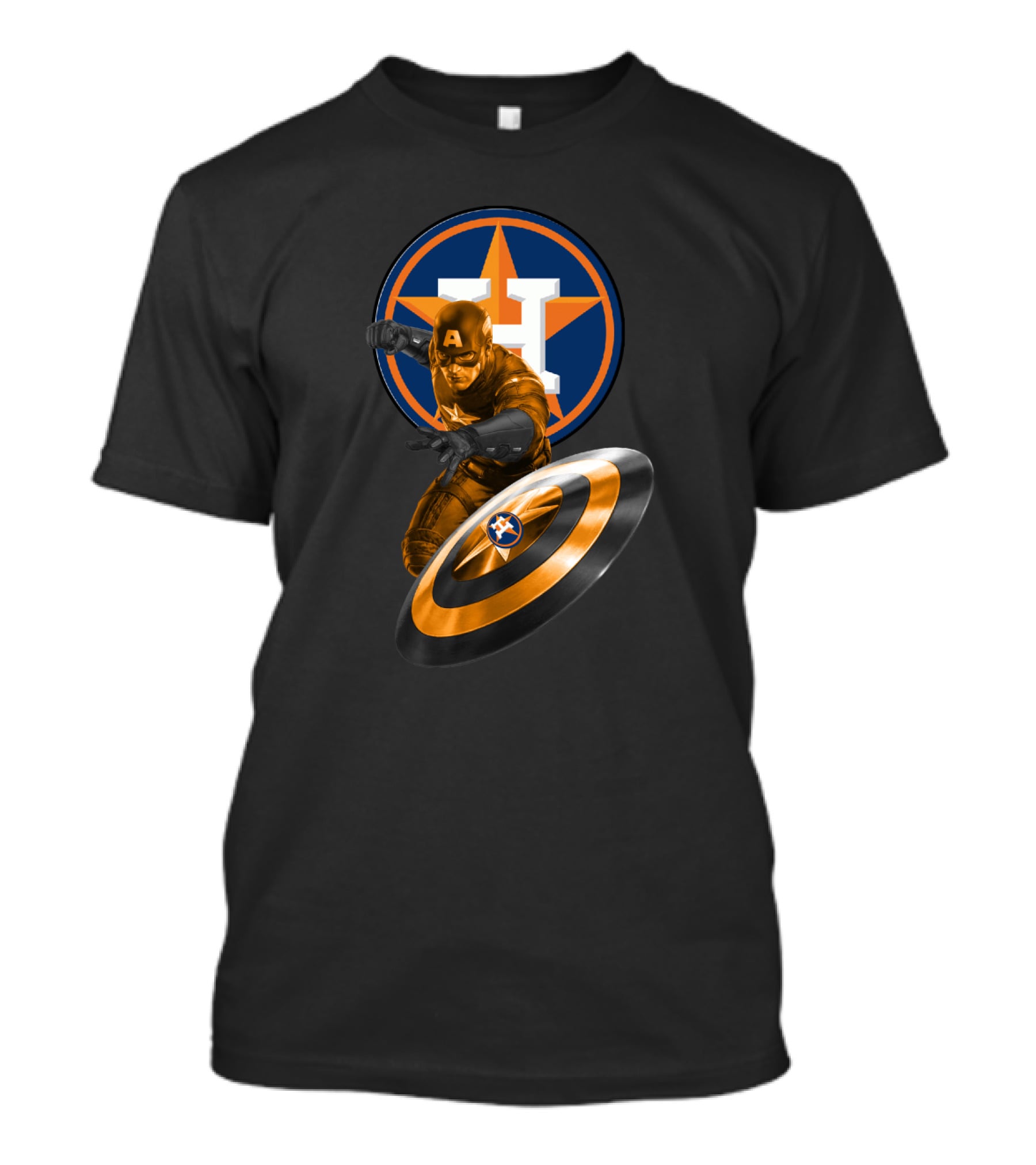Houston Astros Captain America Logo Mashup For Fans T-Shirt