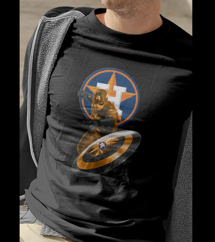 Houston Astros Captain America Logo Mashup For Fans T-Shirt