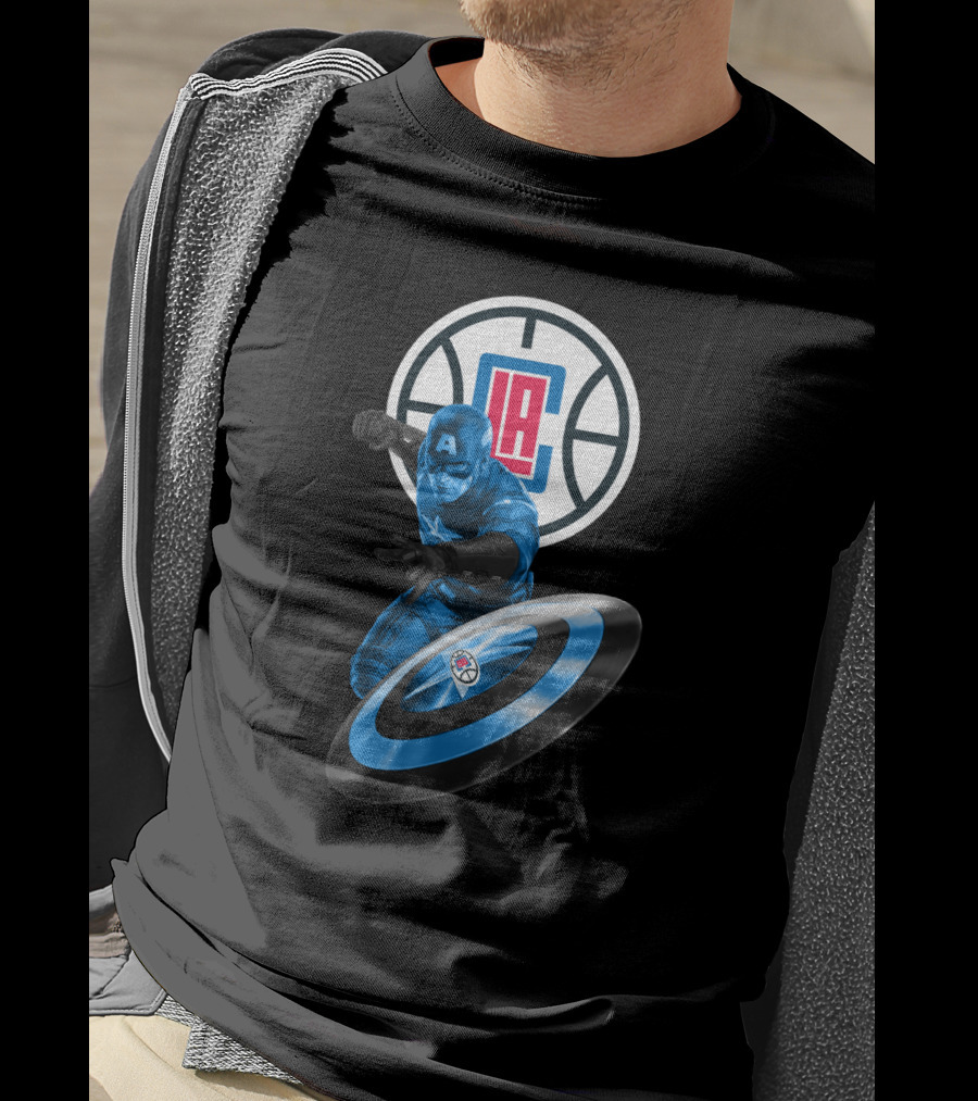 La Clippers And Captain America Shield Hero Crossover T-Shirt