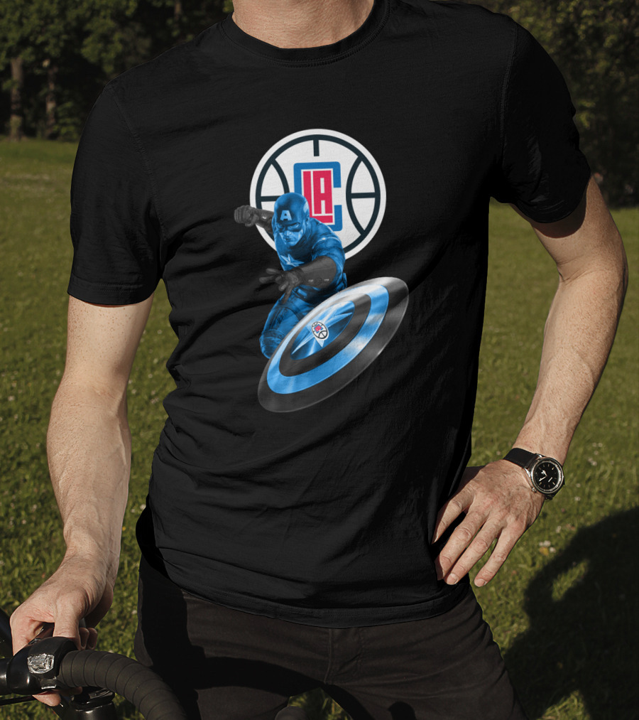 La Clippers And Captain America Shield Hero Crossover T-Shirt