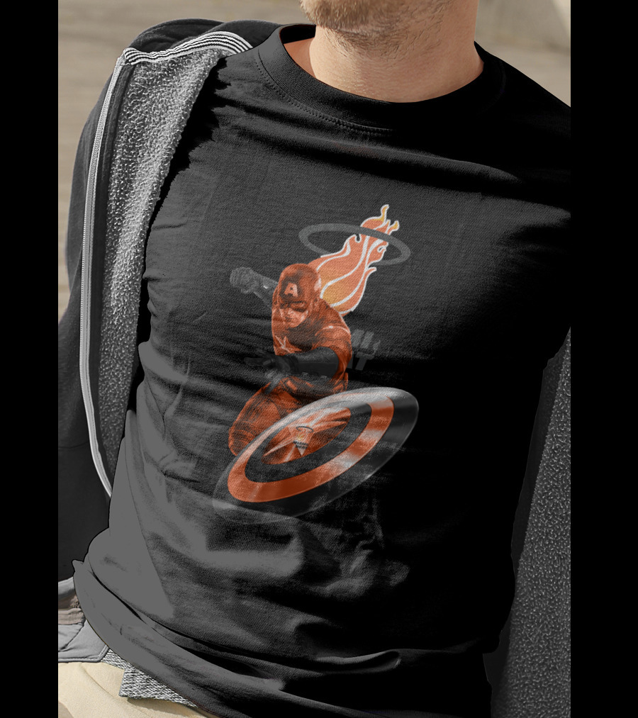 Miami Heat Captain America Crossover Fans T-Shirt