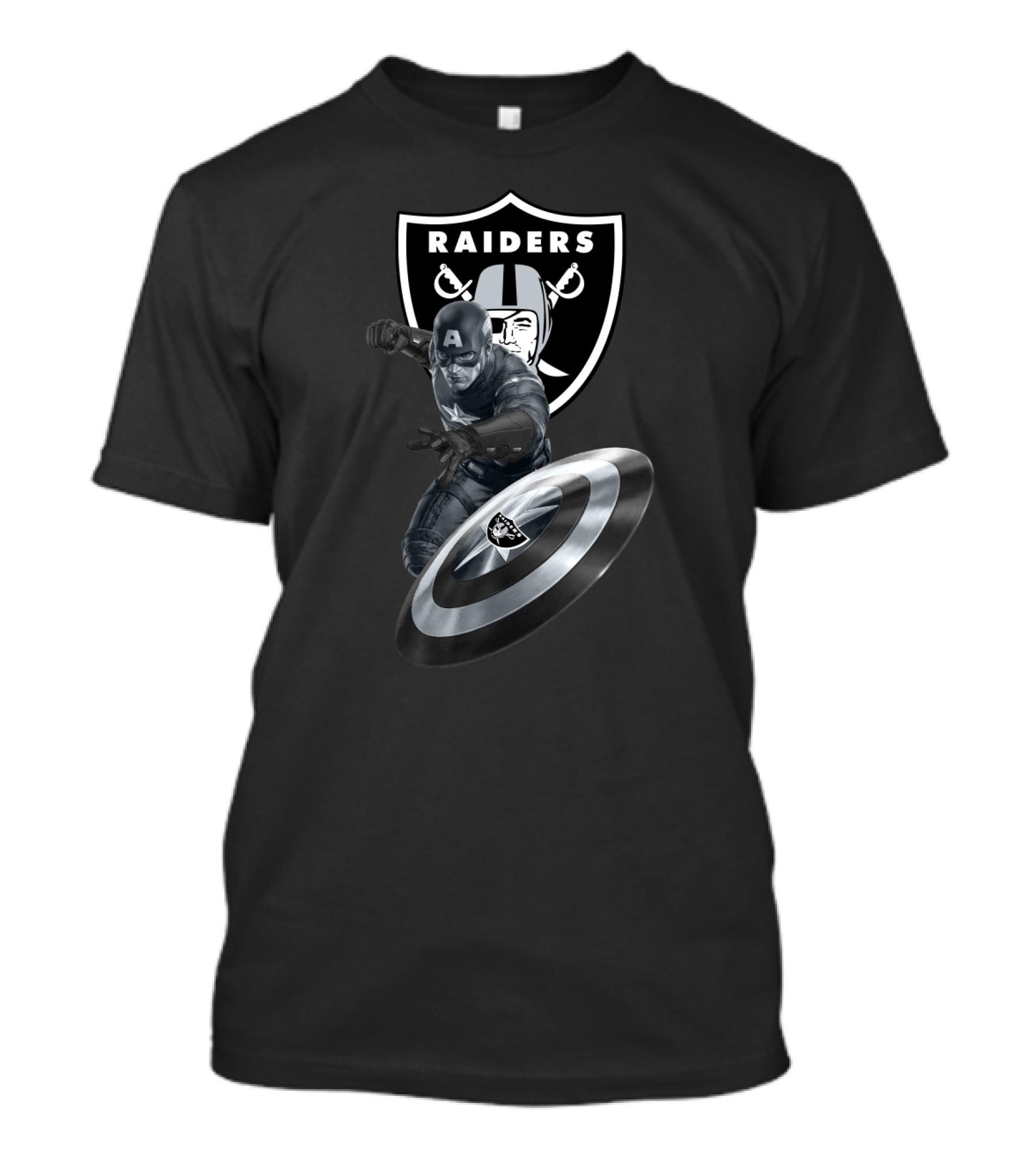 Raiders Captain America Crossover Fan Favorite T-Shirt