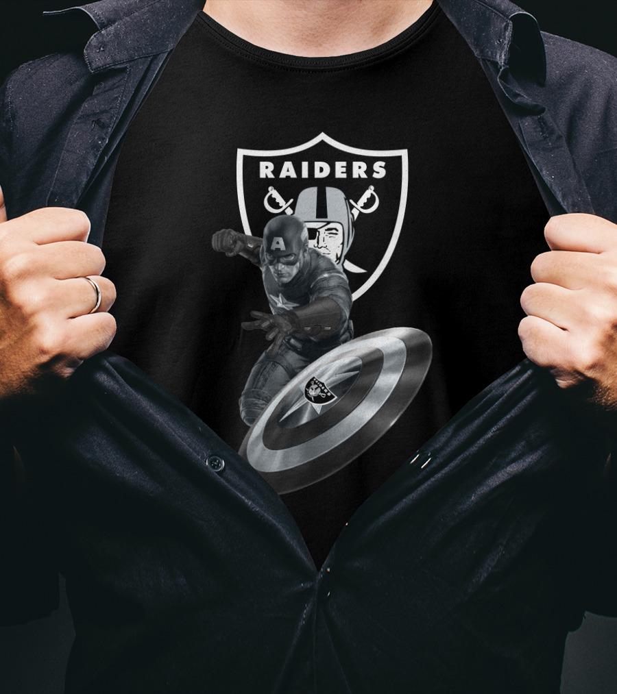 Raiders Captain America Crossover Fan Favorite T-Shirt