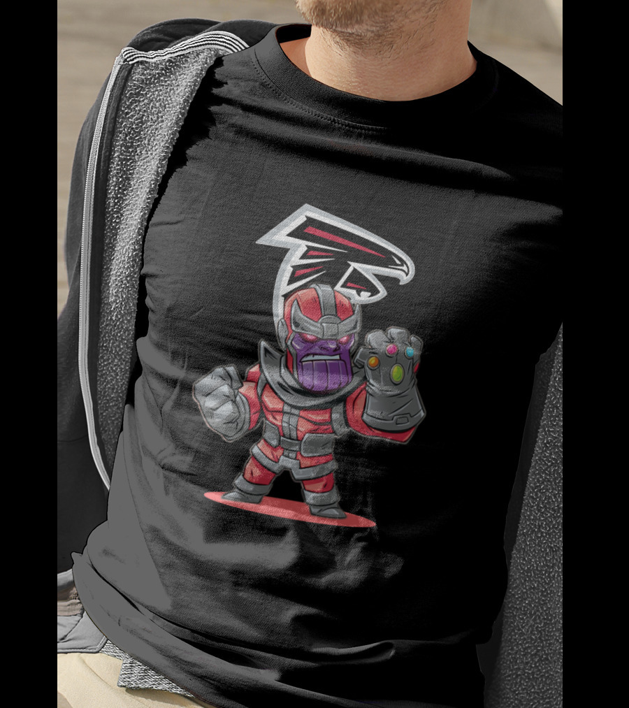 Thanos Atlanta Falcons Infinity Gauntlet Logo Mashup T-Shirt