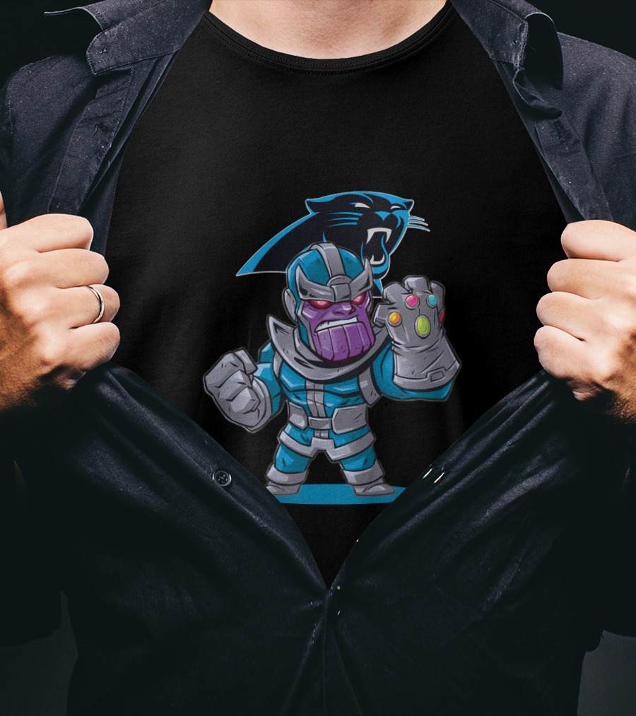 Thanos Carolina Panthers Infinity Gauntlet Fandom Fusion T-Shirt