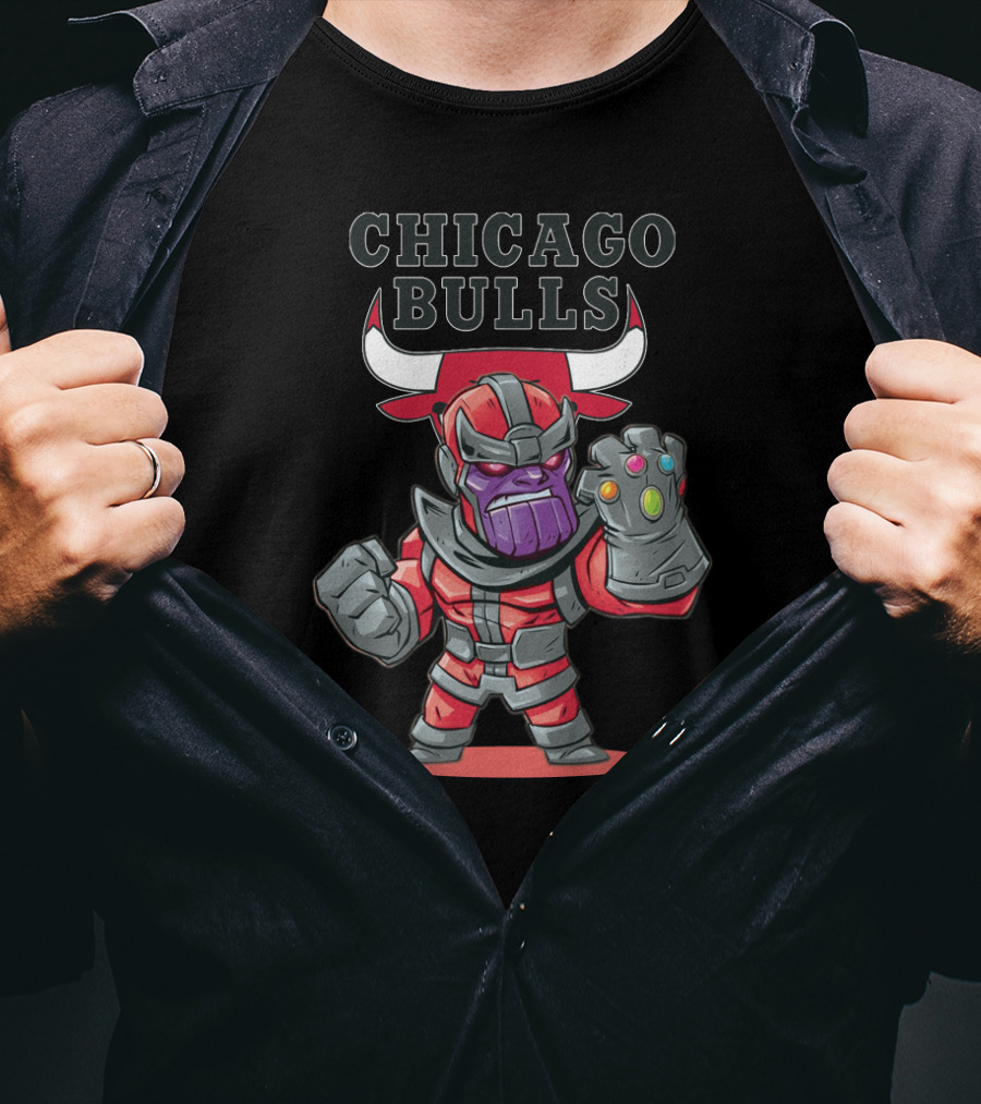 Chicago Bulls Fans Thanos Infinity Gauntlet Character T-Shirt