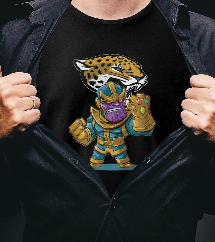 Thanos Infinity Gauntlet Meets Jacksonville Jaguars Fans Celebrate Team Pride T-Shirt