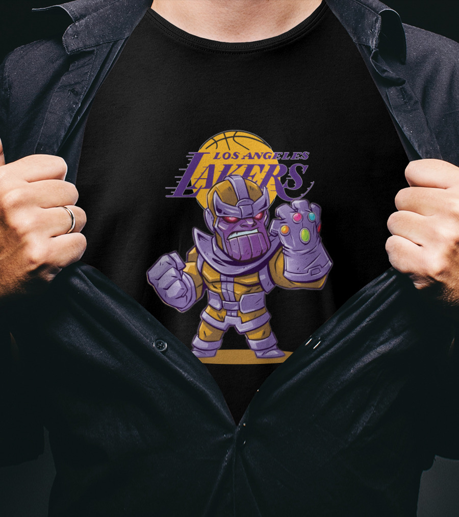 Los Angeles Lakers Thanos Crossover With Infinity Gauntlet T-Shirt