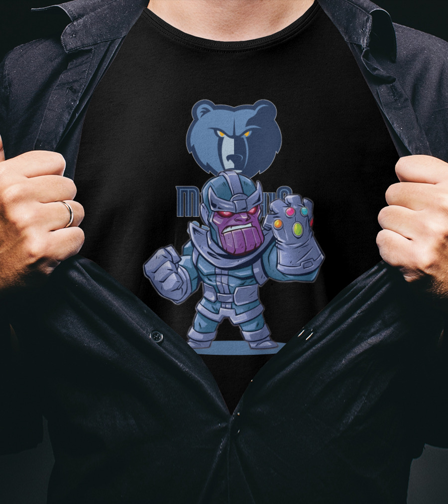 Thanos Grizzlies Infinity Gauntlet Fans Memphis Bear T-Shirt