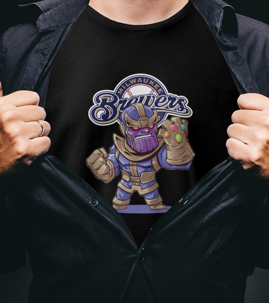 Milwaukee Brewers Thanos Infinity Gauntlet T-Shirt