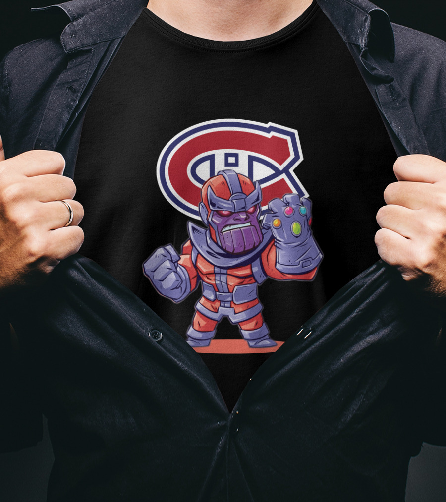 Thanos Montreal Canadiens Infinity Gauntlet Fan Art Marvel Crossover T-Shirt