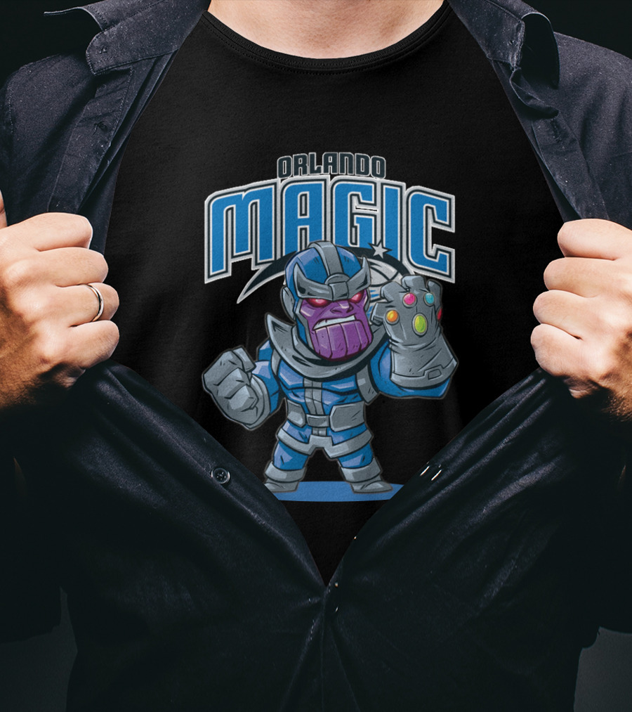 Orlando Magic Thanos Infinity Gauntlet Fan Crossover T-Shirt