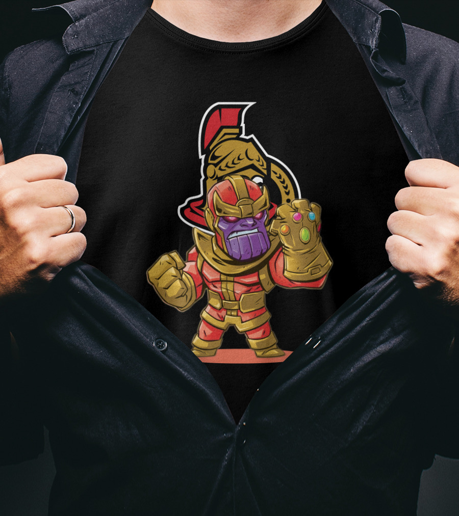 Thanos Meets Ottawa Senators Fans Crossover T-Shirt