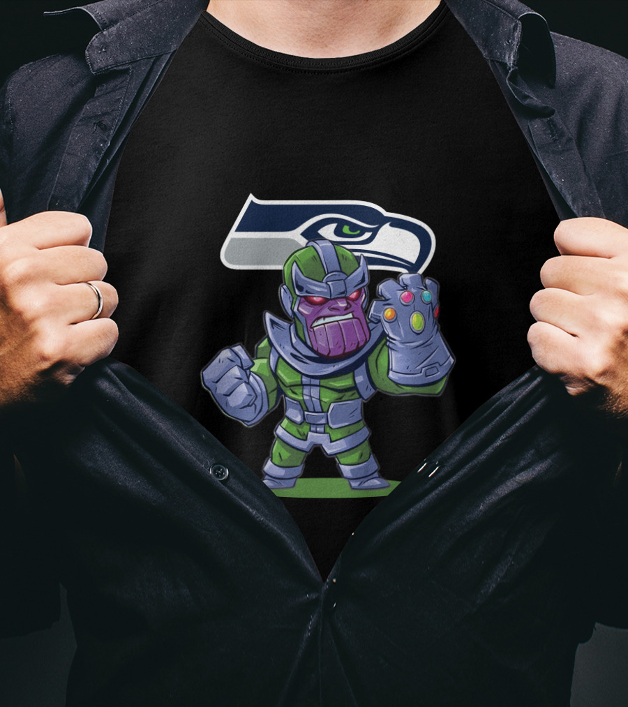 Thanos Inspired Character Seattle Seahawks Fan Crossover T-Shirt