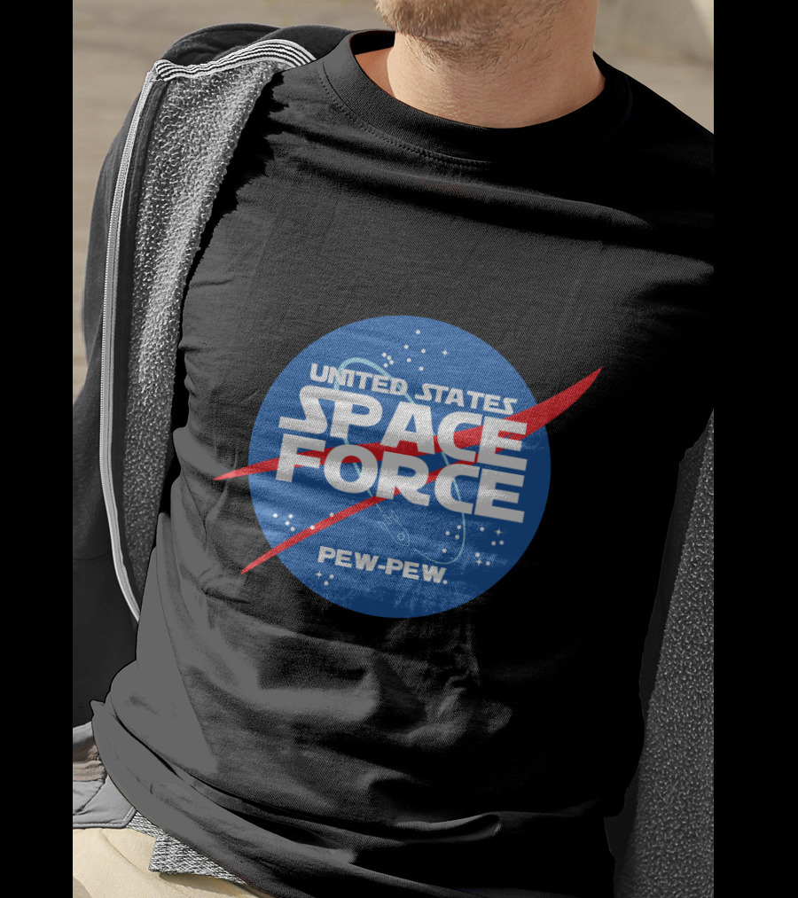 United States Space Force Pew Pew Parody NASA T-Shirt