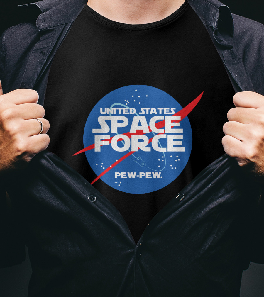 United States Space Force Pew Pew Parody NASA T-Shirt