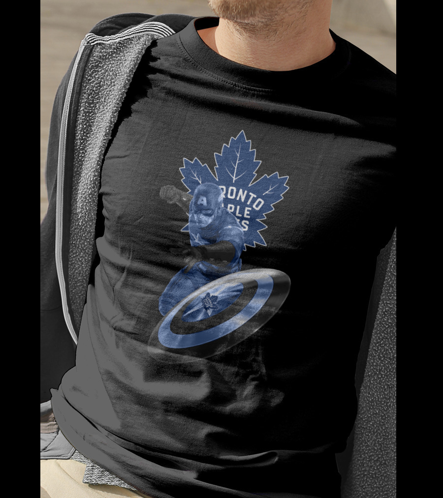 Toronto Maple Leafs Captain America Crossover With Maple Leaf Shield T-Shirt