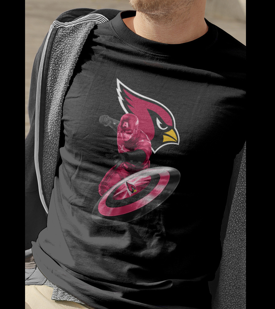 Arizona Cardinals Captain America Avengers Shield T-Shirt