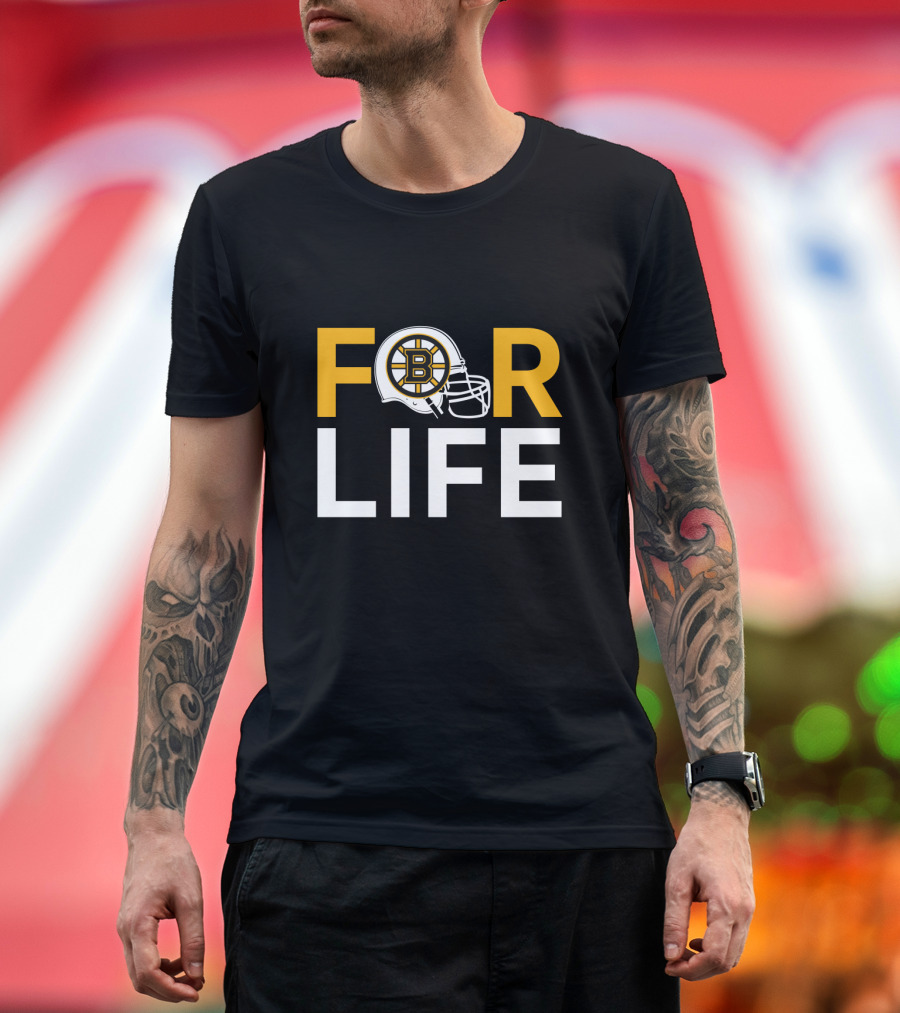 Boston Bruins Helmet Logo For Life Fans T-Shirt