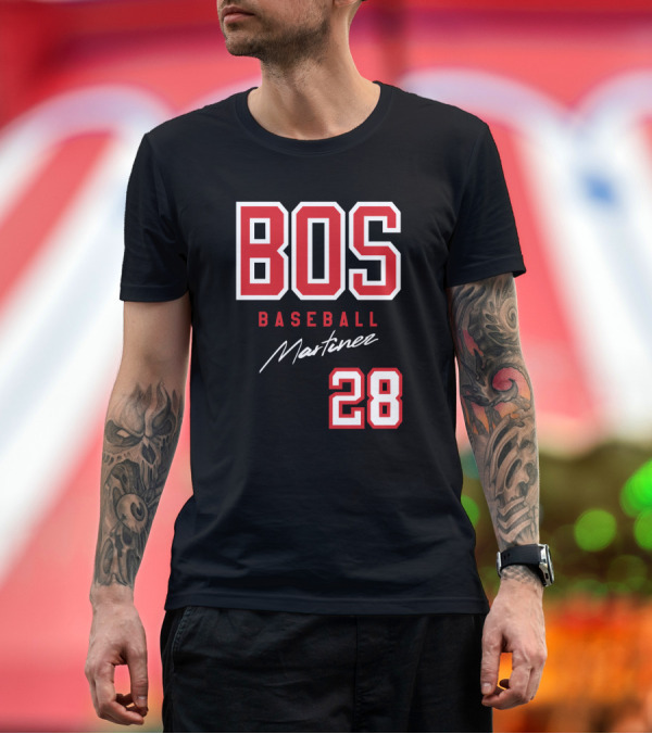 Premium T-Shirt: BOS Baseball Martinez 28 Boston Red Sox J D Martinez Fans T-Shirt BOS Baseball Martinez 28 Boston Red Sox J D Martinez Fans T-Shirt