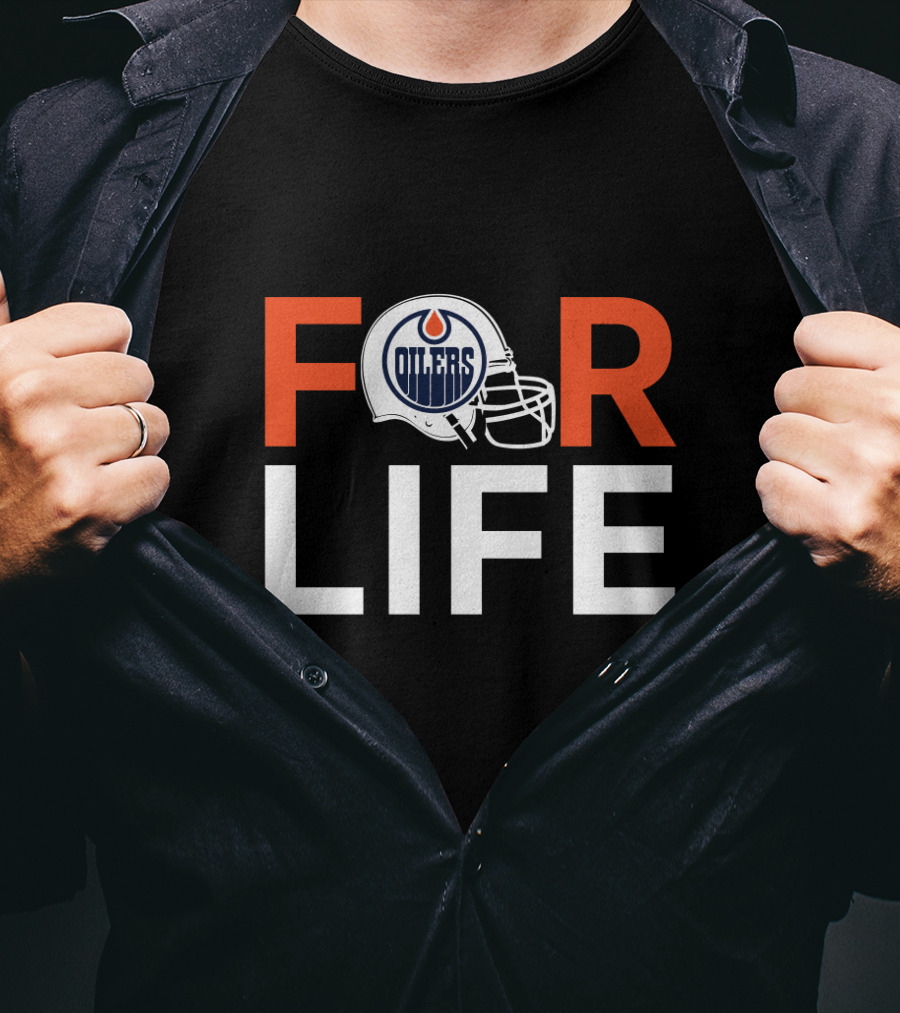 Edmonton Oilers Helmet For Life Fans T-Shirt