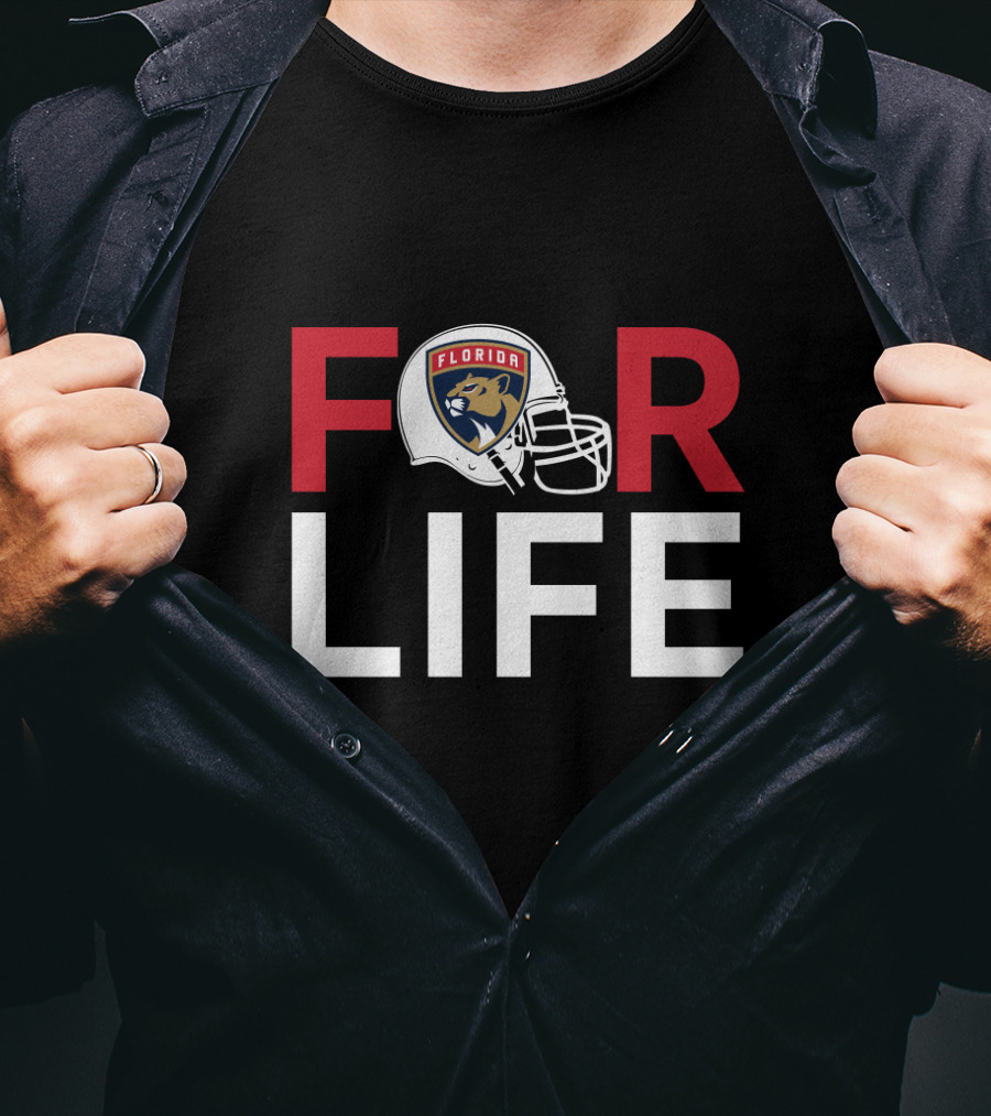 Florida Panthers For Life Football Helmet T-Shirt