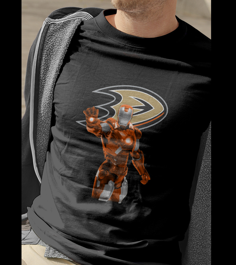 Anaheim Ducks Iron Man Crossover With Iconic Team T-Shirt