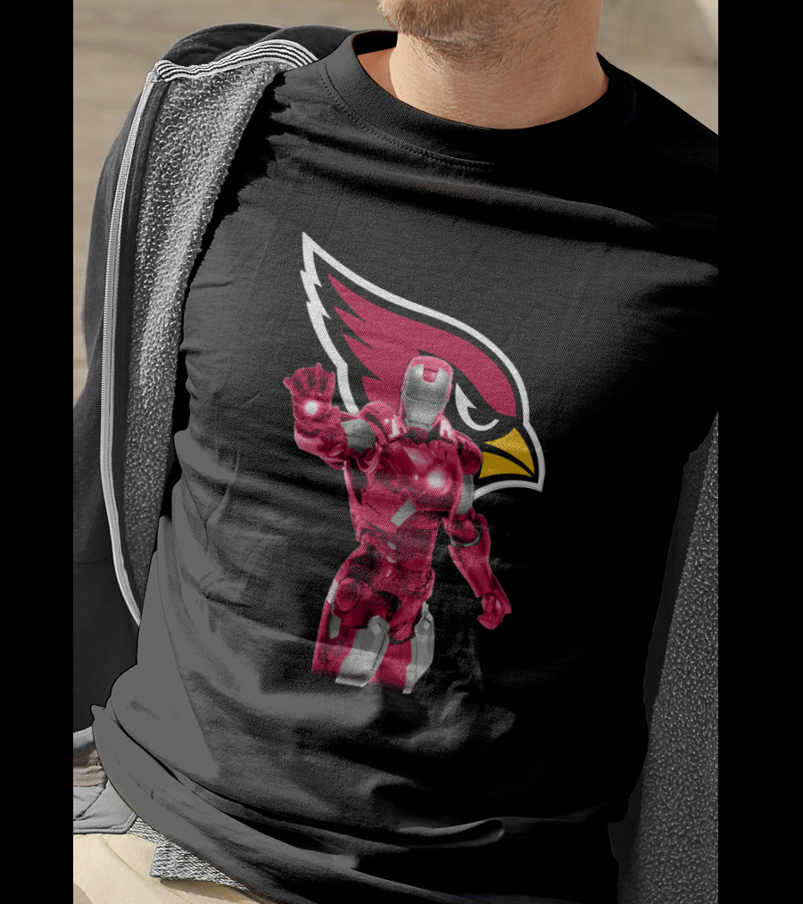 Iron Man Arizona Cardinals Fans Marvel Nfl Crossover T-Shirt