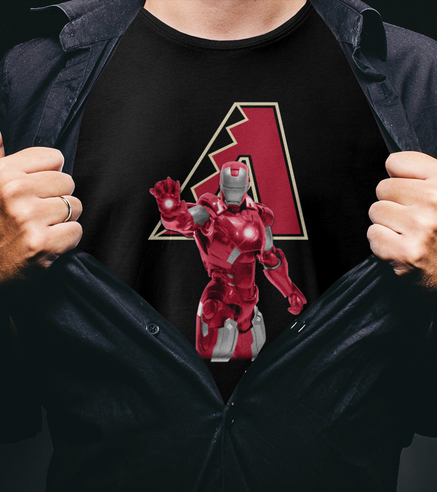 Iron Man Arizona Diamondbacks Marvel Baseball Crossover T-Shirt