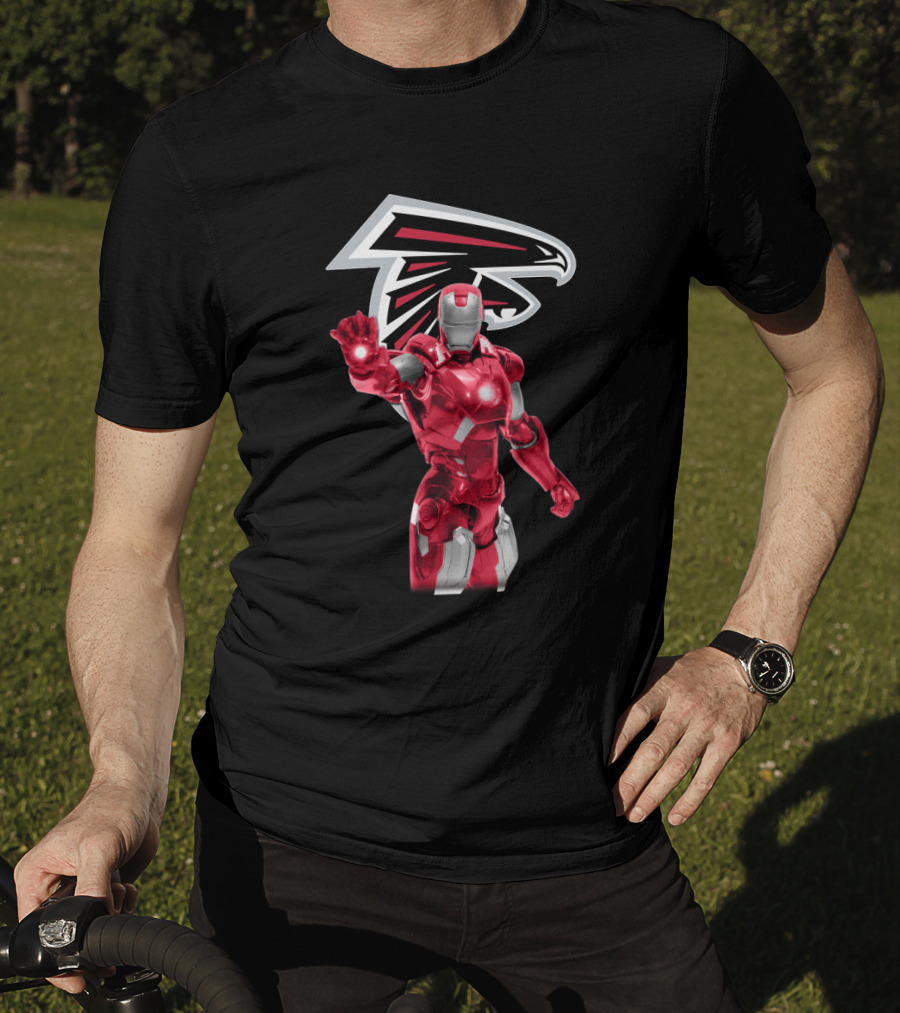 Iron Man Atlanta Falcons Fan Gear Marvel Crossover T-Shirt