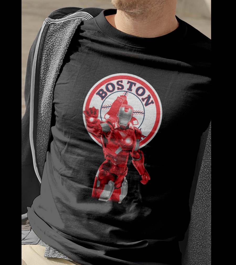 Boston Red Sox Iron Man Crossover Fan T-Shirt