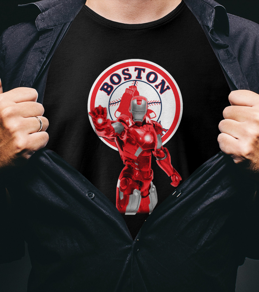 Boston Red Sox Iron Man Crossover Fan T-Shirt
