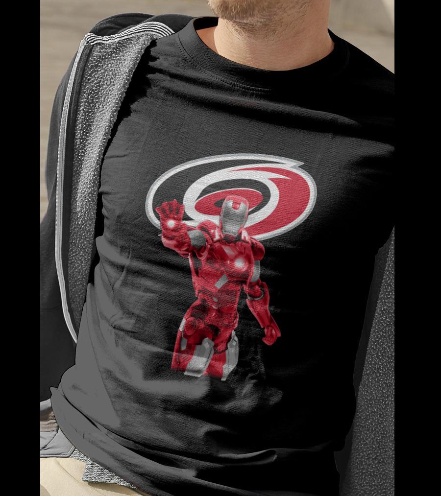 Iron Man Carolina Hurricanes Marvel NHL Crossover T-Shirt