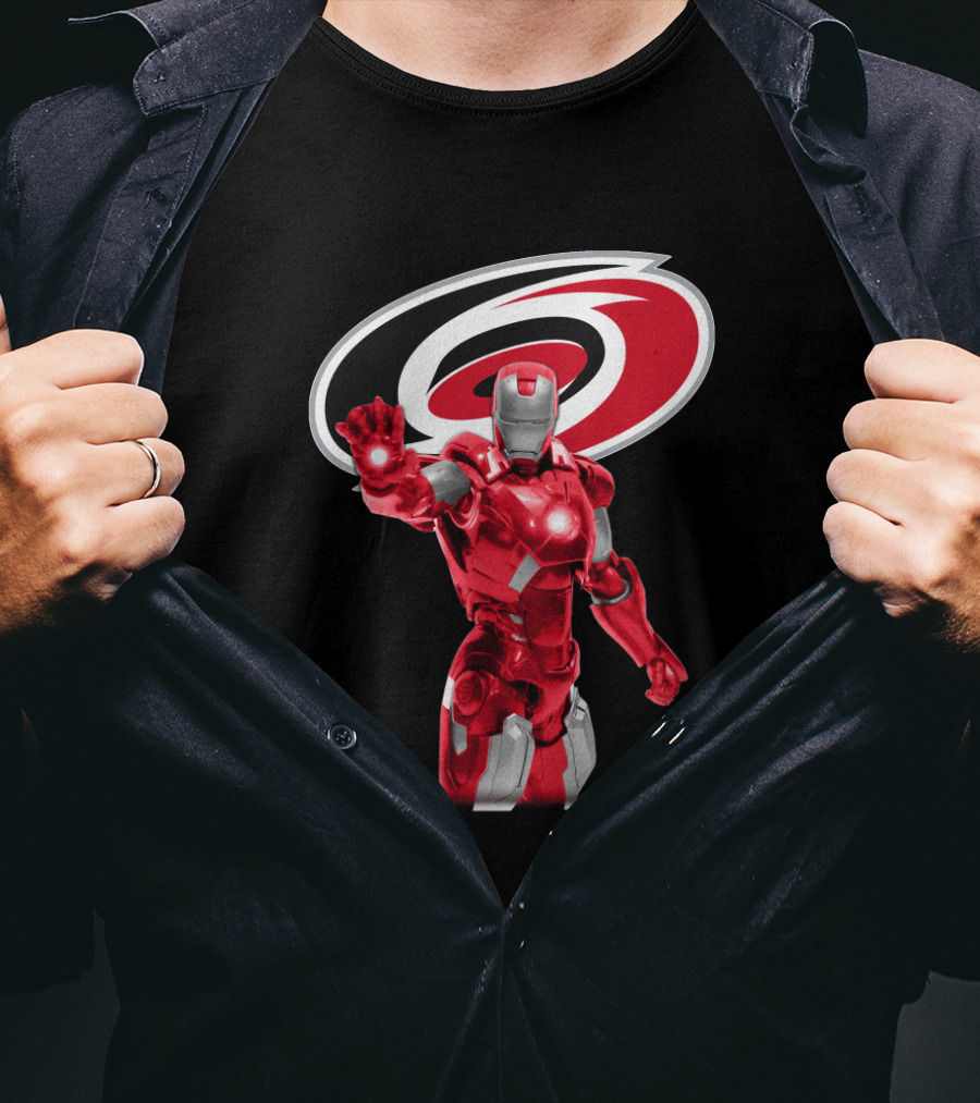 Iron Man Carolina Hurricanes Marvel NHL Crossover T-Shirt