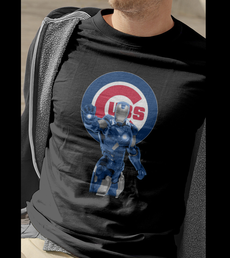 Chicago Cubs Iron Man Crossover Marvel Merchandise T-Shirt