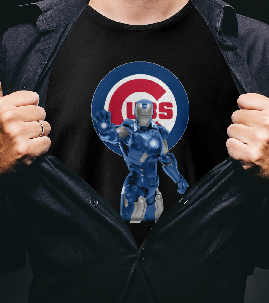 Chicago Cubs Iron Man Crossover Marvel Merchandise T-Shirt
