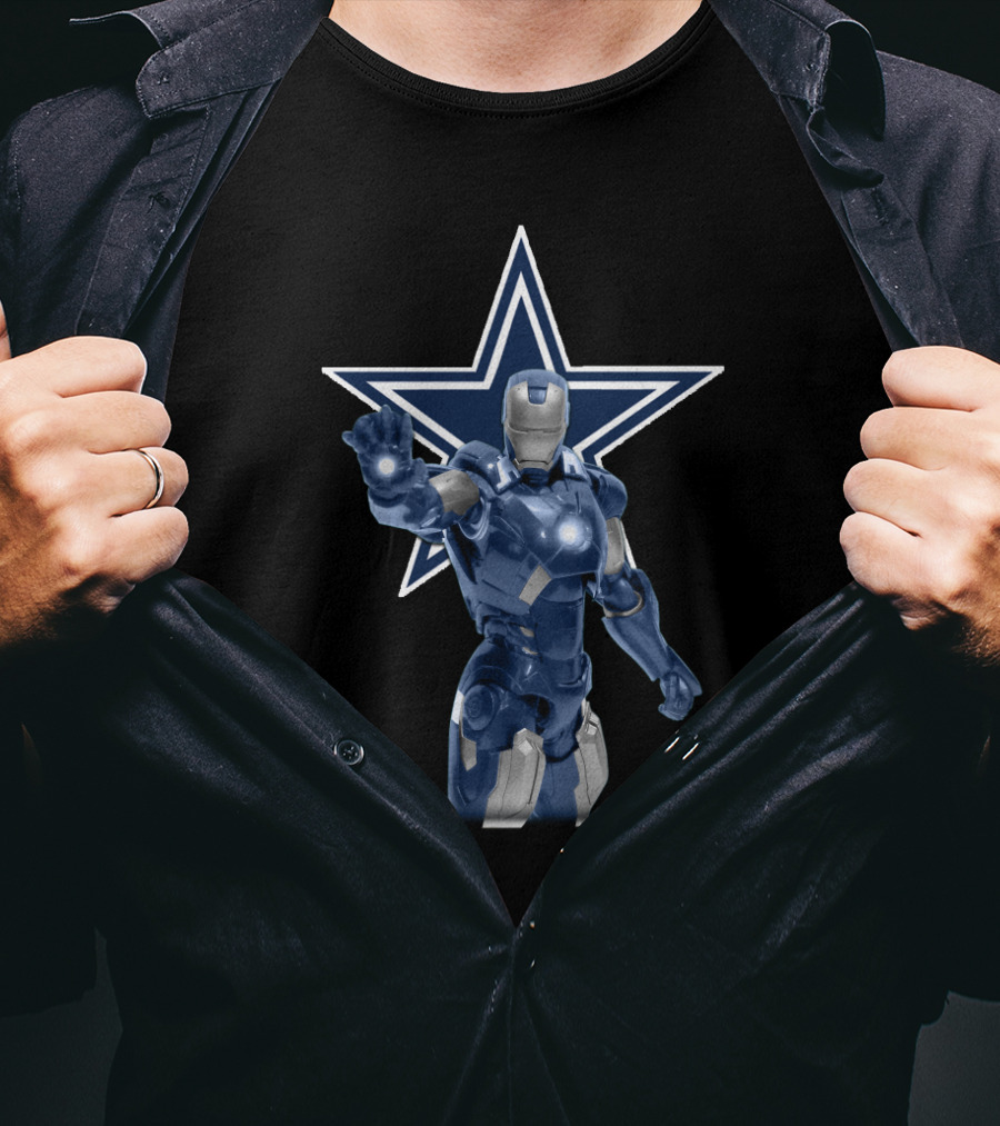 Iron Man Dallas Cowboys Fan Logo Star T-Shirt