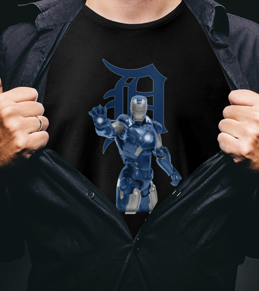 Detroit Tigers Iron Man Crossover - Iconic Marvel Superhero And MLB Team Collaboration T-Shirt