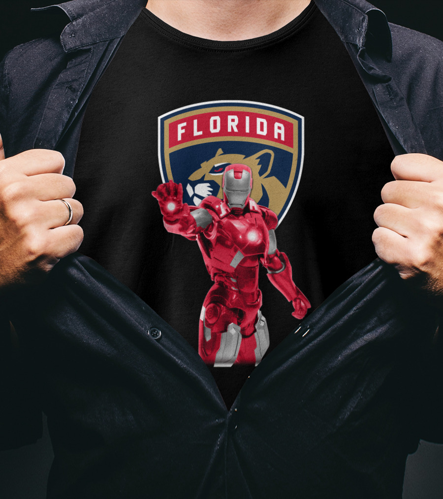 Iron Man Florida Panthers Crossover T-Shirt
