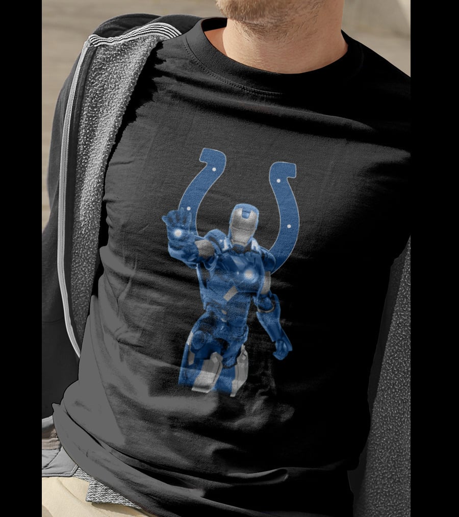 Iron Man Indianapolis Colts Marvel Avengers Fan Crossover T-Shirt