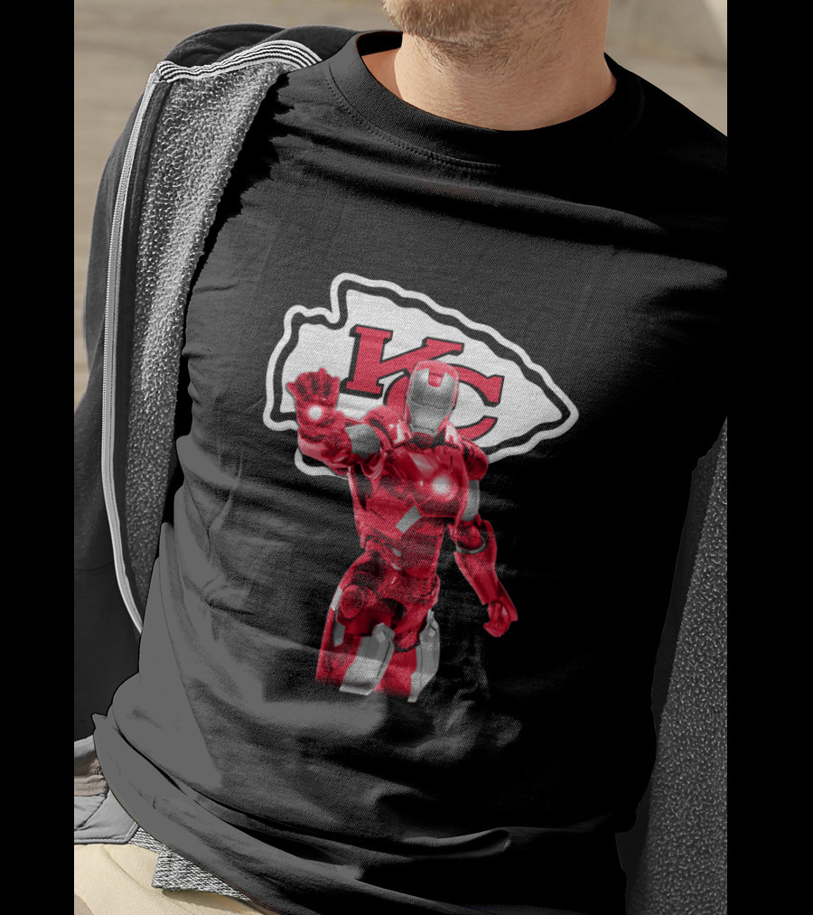 Iron Man Kc Chiefs Fans Football Enthusiasts T-Shirt