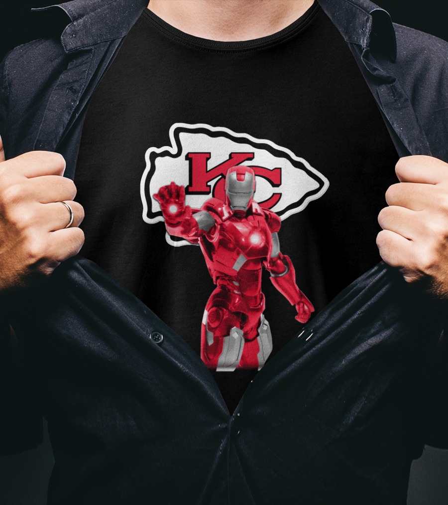 Iron Man Kc Chiefs Fans Football Enthusiasts T-Shirt