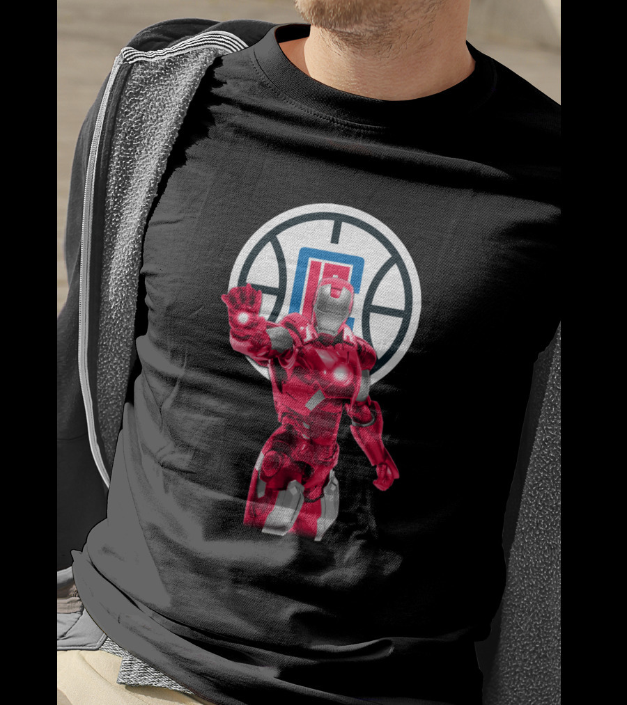 Iron Man La Clippers Basketball Hero Crossover T-Shirt
